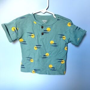 Carter's Teal Tee with Yellow and Navy Design